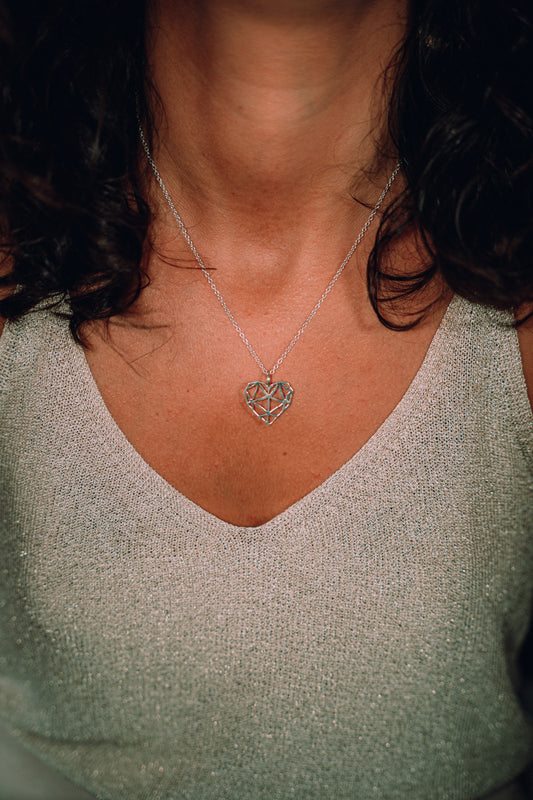 Collier cœur ajouré