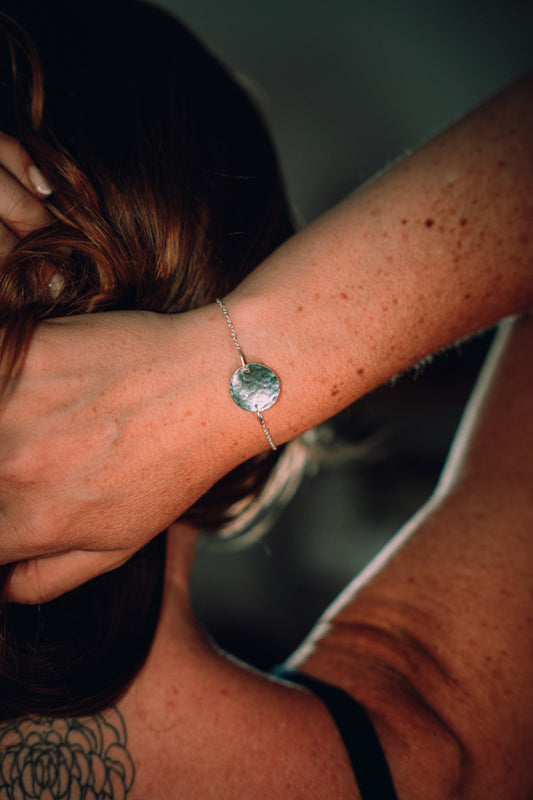 Bracelet Médaille martelée